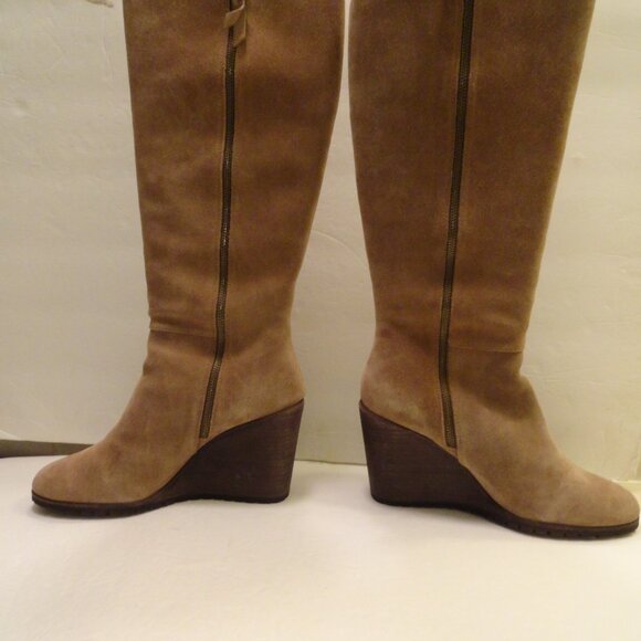Splendid LL1557 Cleveland Light Brown tall boot size 10 brown suede wedge heel - Picture 7 of 8